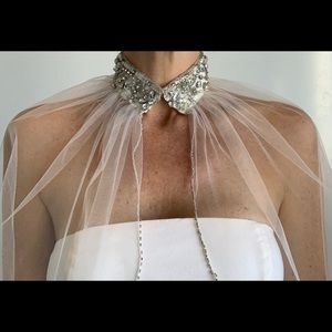 Wedding vail with gems on 100% silk